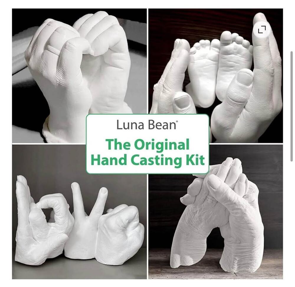 Luna Bean Keepsake Hands Casting Kit DIY Plaster Statue Molding Kit Hand Holding